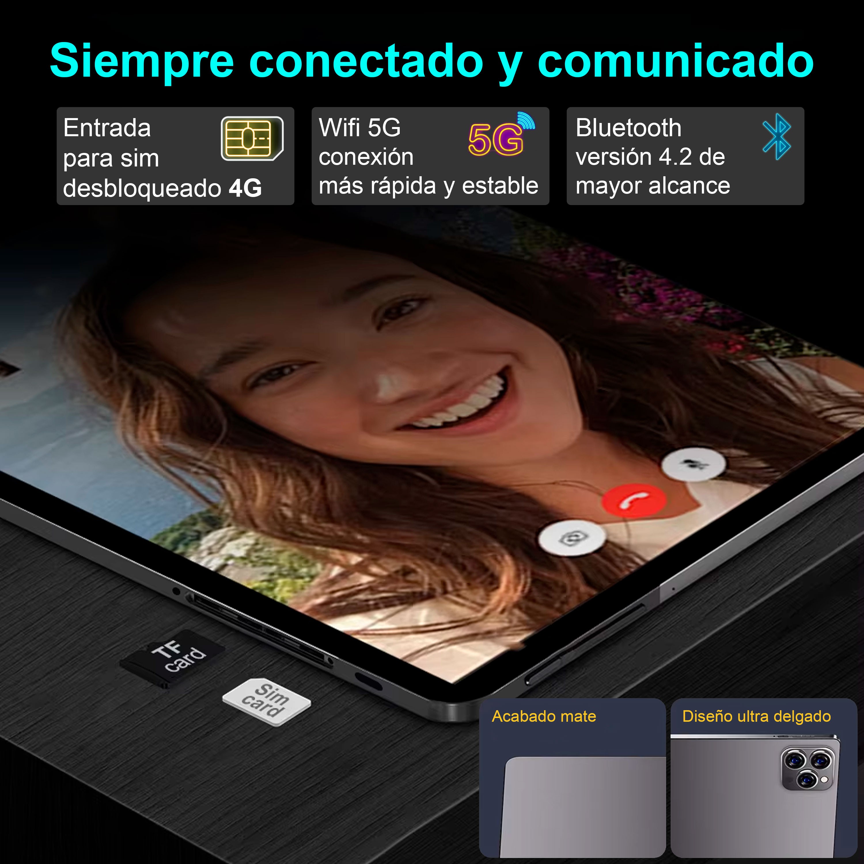Vak Tablet 73x 8' Hd 8 Core Teclado 2 Camaras Android Wifi -Azul image number null