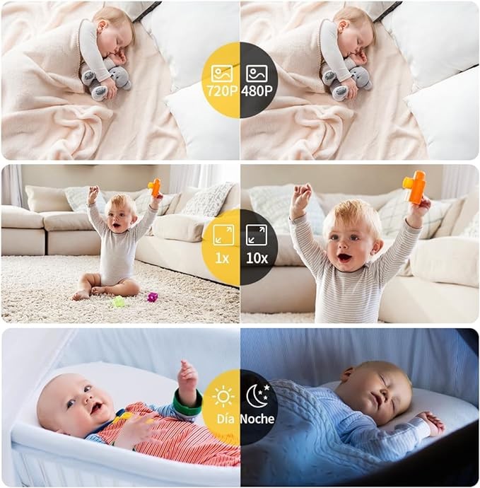 A vantisan Monitor Beb&eacute;, 2.8''HD Monitor con Camara para Bebe Portable Screen, Visi&oacute;n Nocturna Infrarroja, Monitoreo de Temperatura, Comunicaci&oacute;n bidireccional, Canciones de Cuna y Encriptaci&oacute;n Digital. image number null