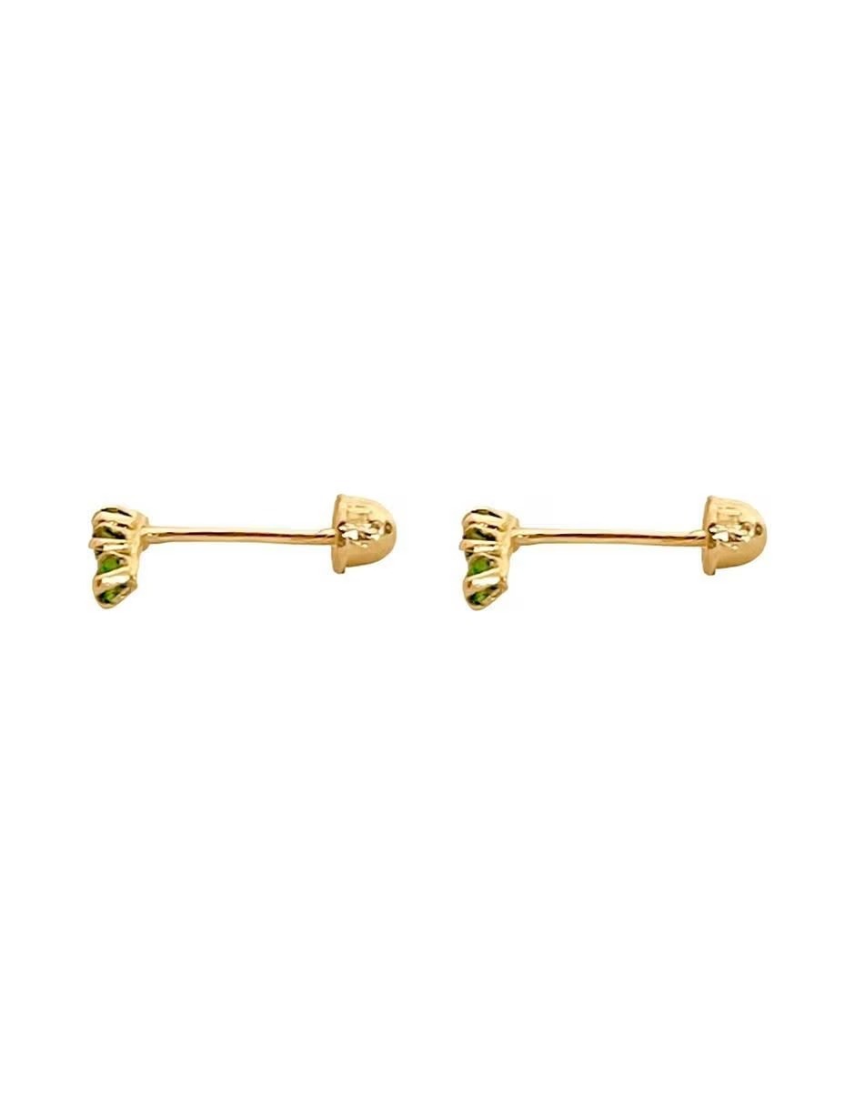Broquel de Zirconias Verdes en Oro de 10k + Obsequio y Empaque de Regalo image number null