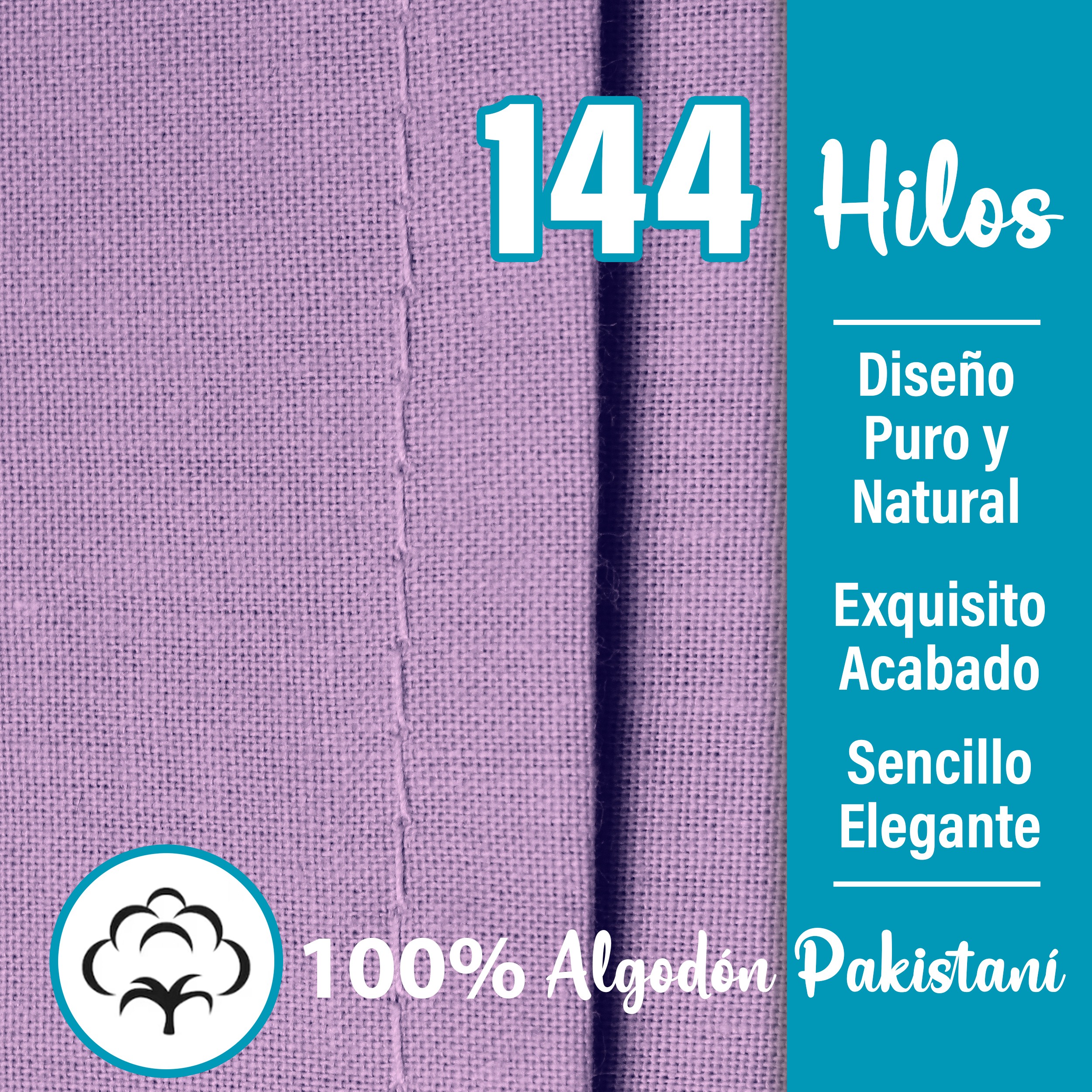 Juego de S&aacute;banas Percal Queen Size Lavanda 4 Piezas Frescas y Suaves Ajuste 35 cm Zantelo image number null