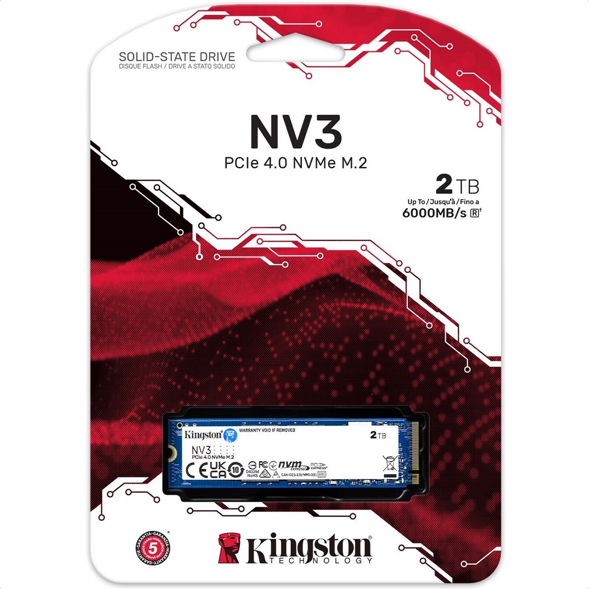 M.2 2280 SSD 2TB Kingston NV3 PCIe 4.0 NVMe SNV3S/2000G image number null