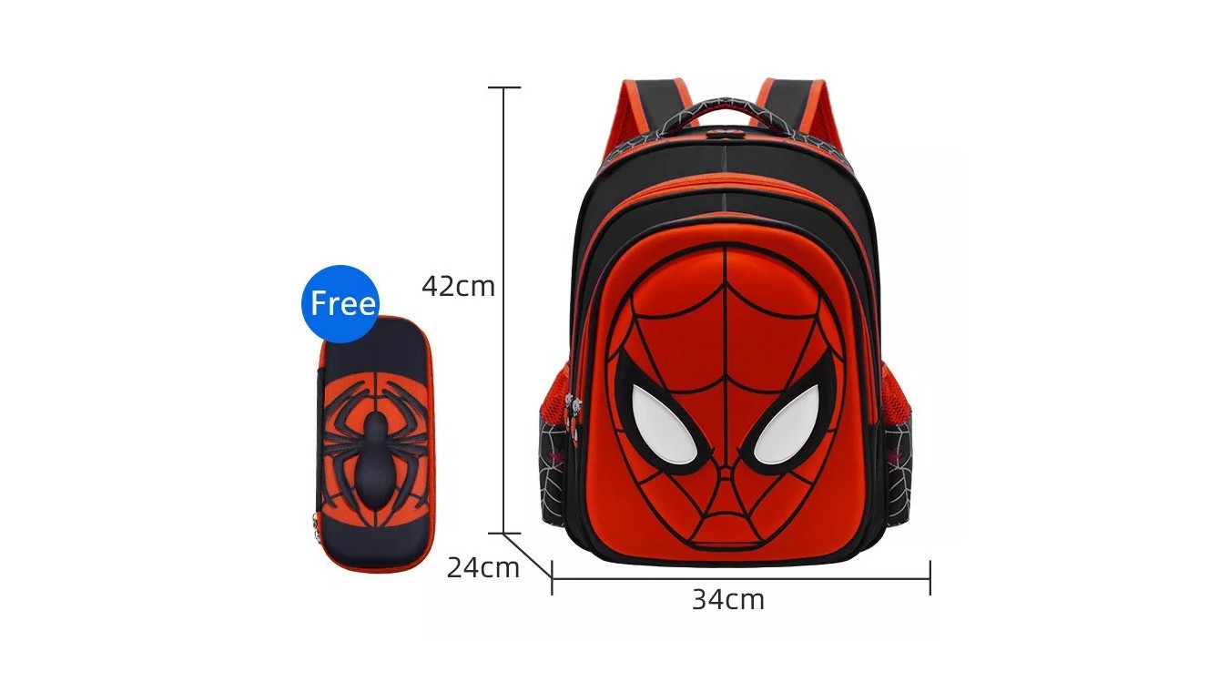 ML Estudiante Mochila Infantil Spiderman Con Estuche L&aacute;pices. image number null