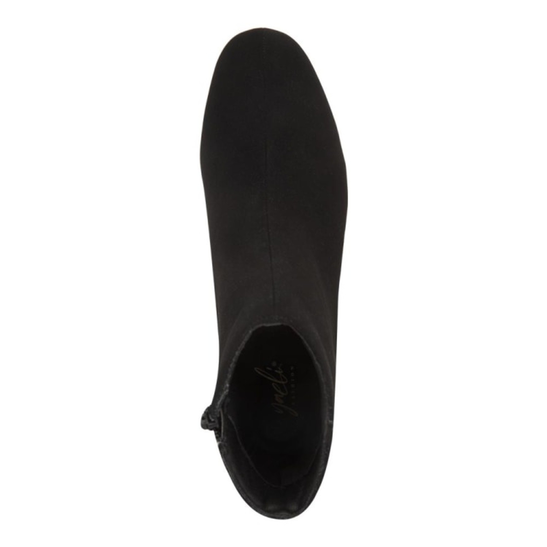 Bota de mujer, corta, de vestir, con tac&oacute;n ancho y bajo, acabado Nobuck, color negro, mod. 1258780 image number null