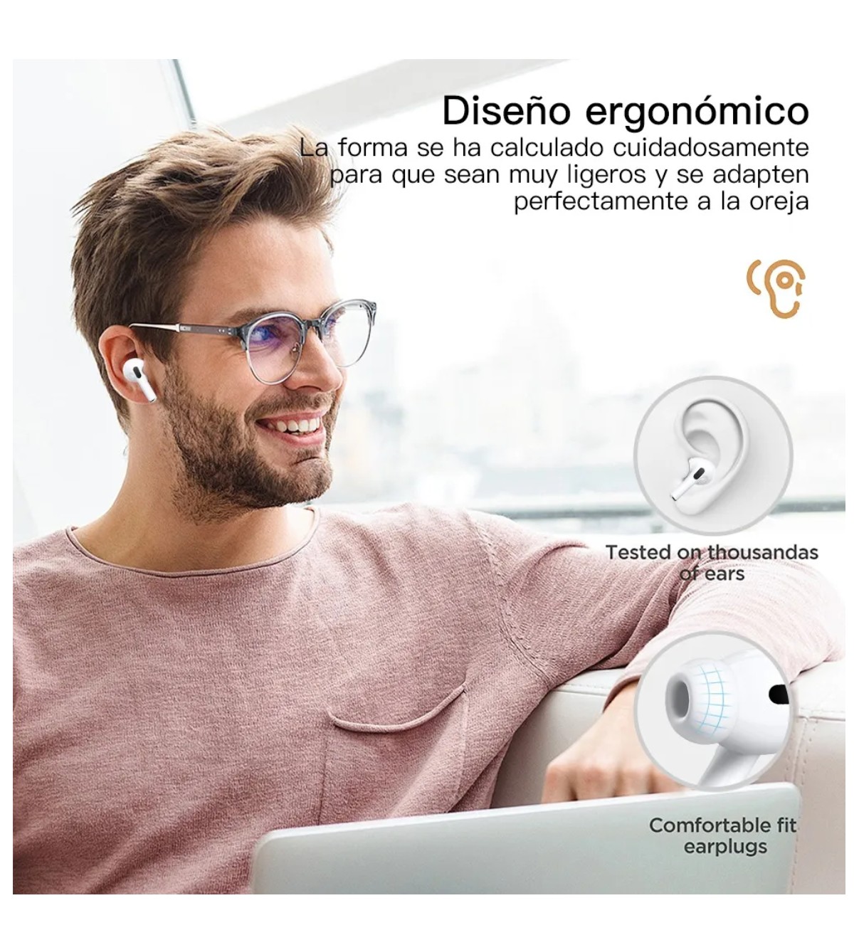 Aud&iacute;fonos Bluetooth Hifi Auriculares Malubero Hd Call Para Ios iPhone Color Blanco image number null