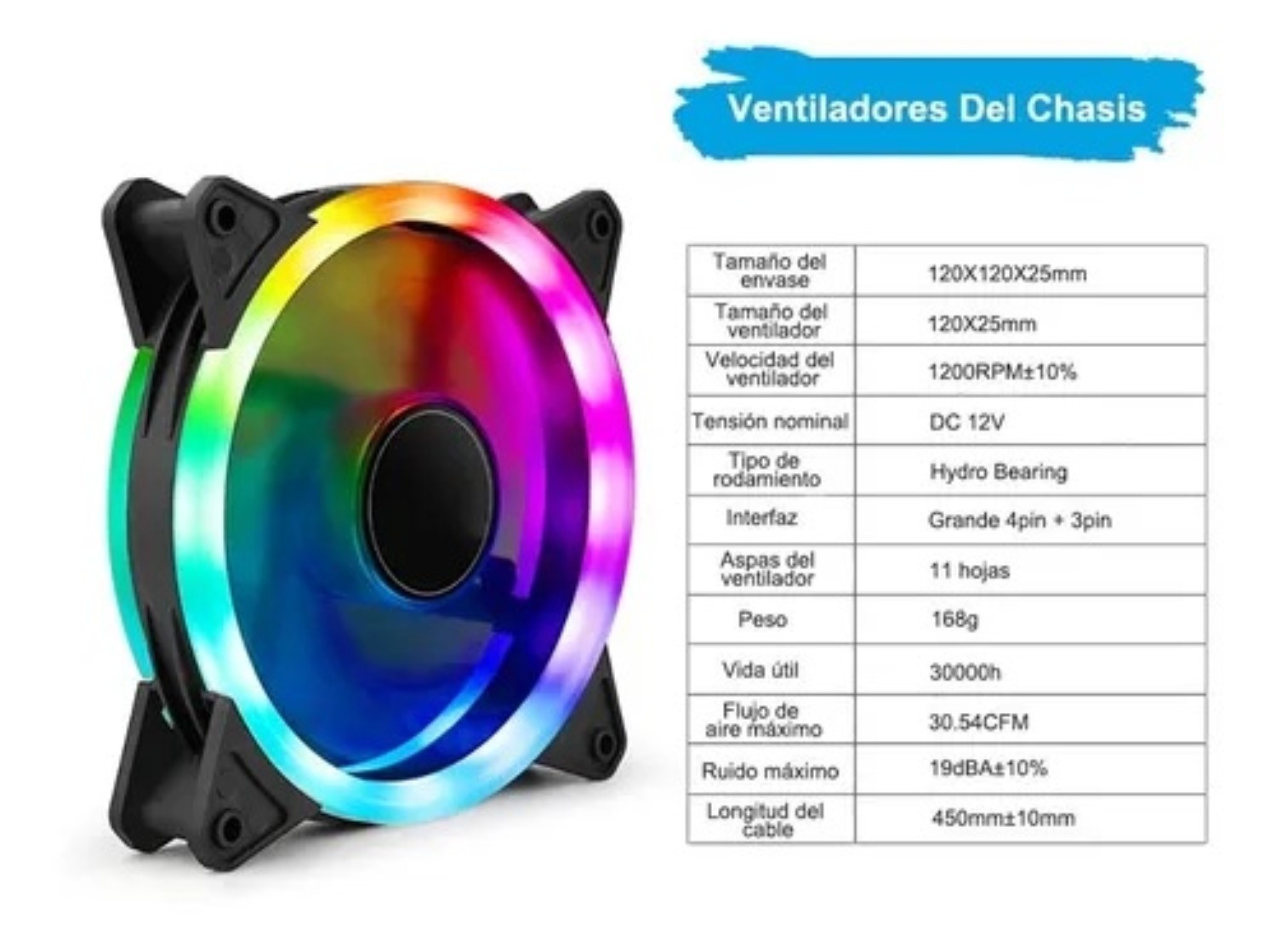 Ventiladores Gamer 3 pzs, Negro image number null