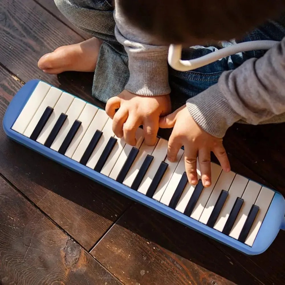 Melodica Portatil 32 Teclas Teclado Piano para Ni&ntilde;os Peque&ntilde;os con Boquilla y Estuche Color Azul image number null