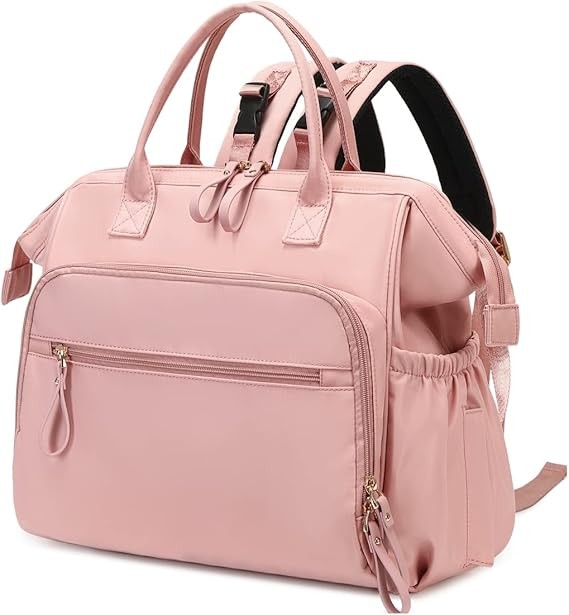A LORADI Bolsa de pa&ntilde;ales convertible, mochila de pa&ntilde;ales resistente al agua con bolsillos antirrobo y clips para carriola image number null