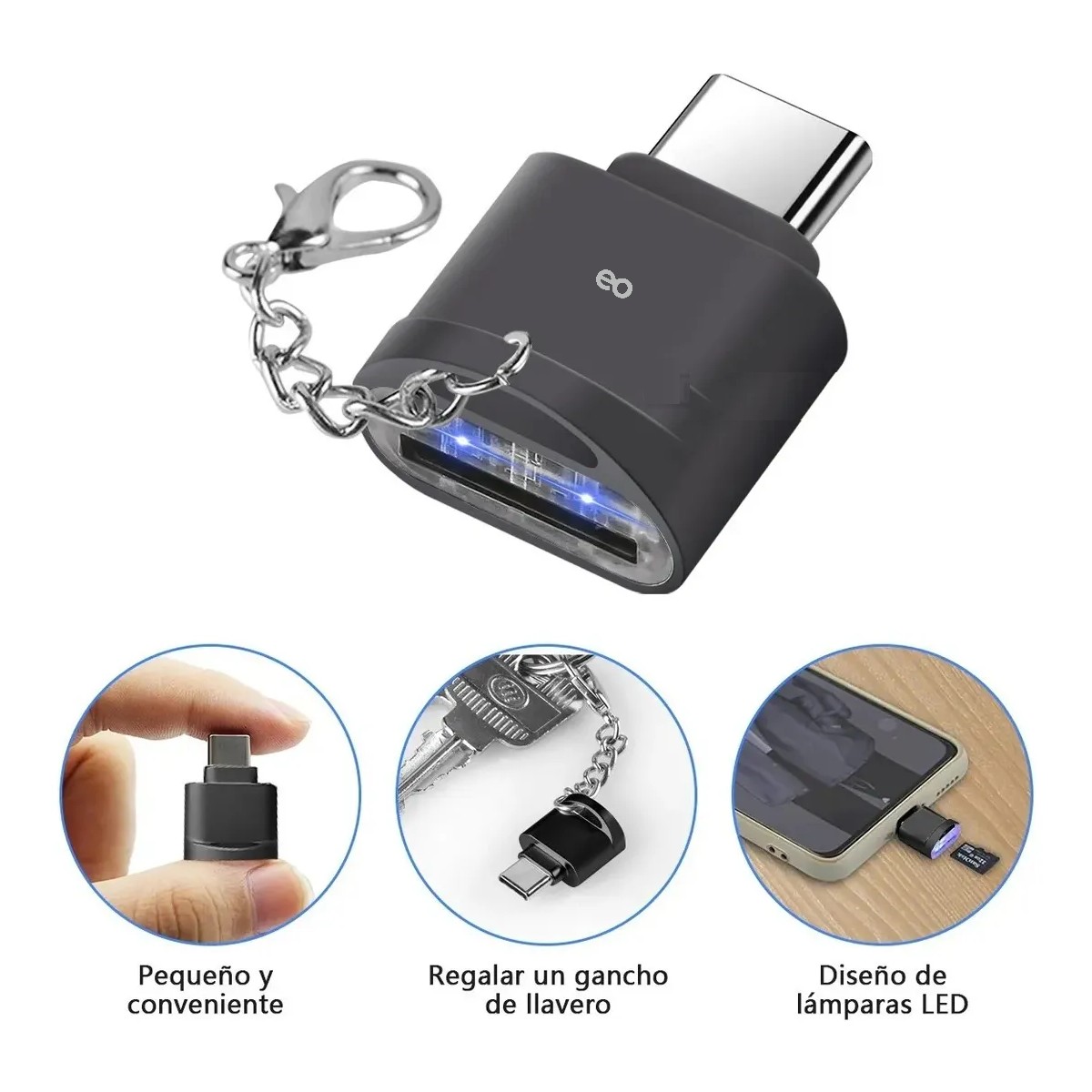 Lector Tarjetas Micro Sd Alta Velocidad Usb Tipo C 3.0 negro 2Pcs image number null