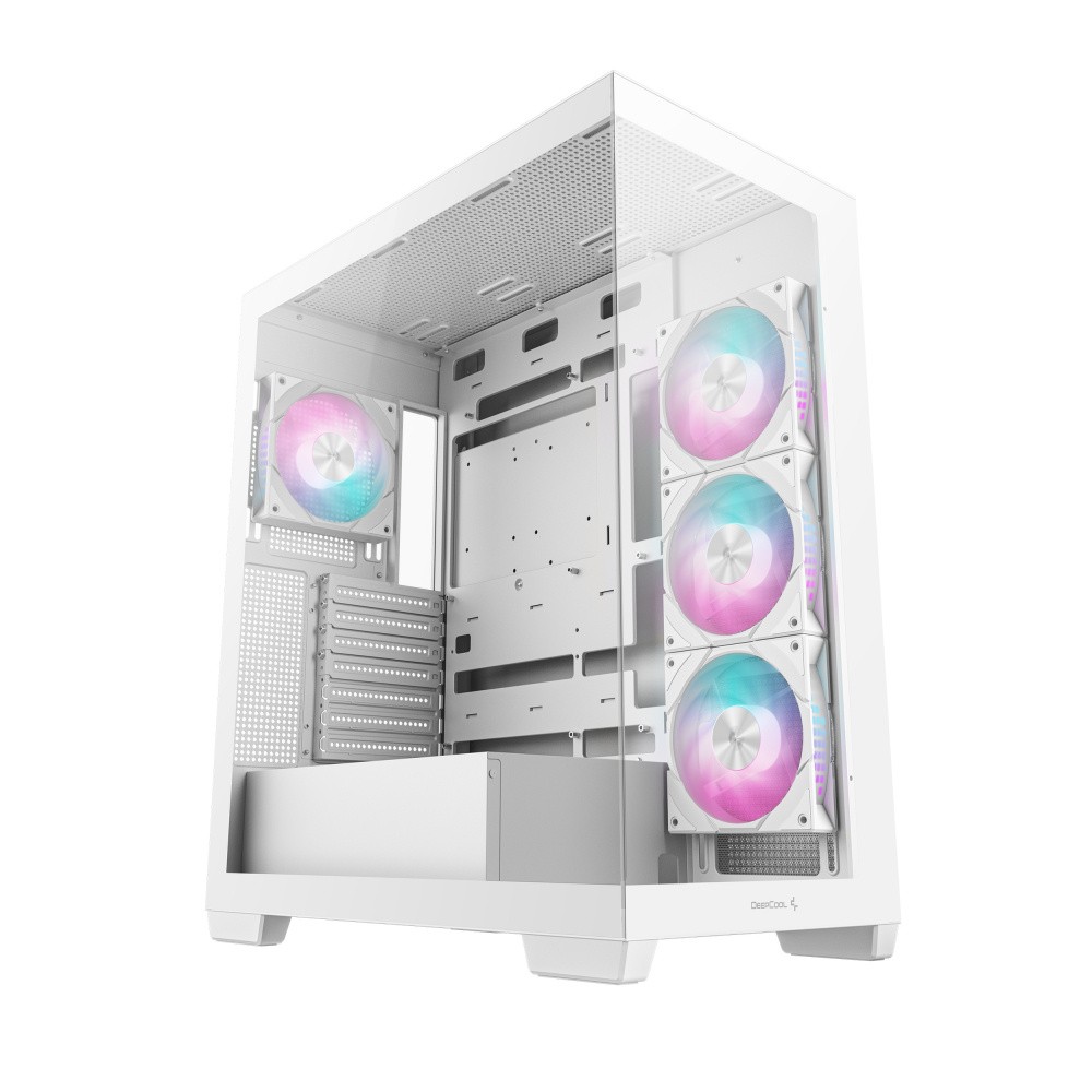 Gabinete DeepCool CG580 4F, Midi-Tower, ATX/Micro-ATX/Mini-ITX, USB 3.0, sin Fuente, 4 Ventiladores Instalados, Blanco image number null