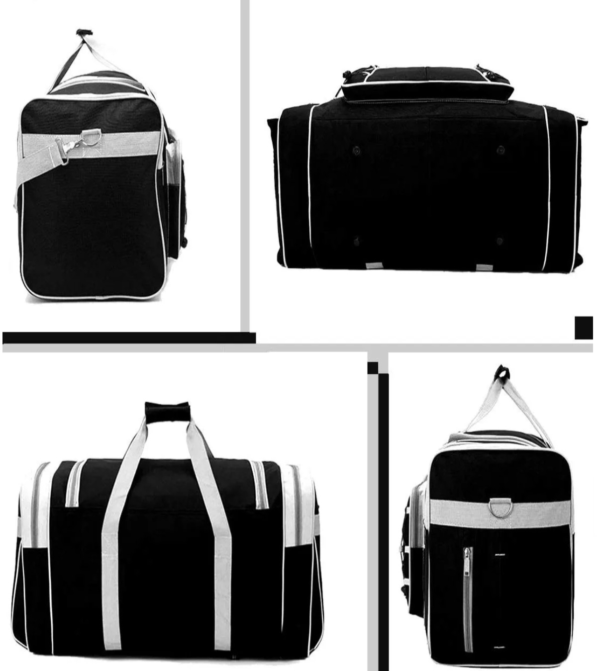 Bolsa De Viaje Port&aacute;til Duradera De Gran Capacidad 65cm Negro y blanco image number null