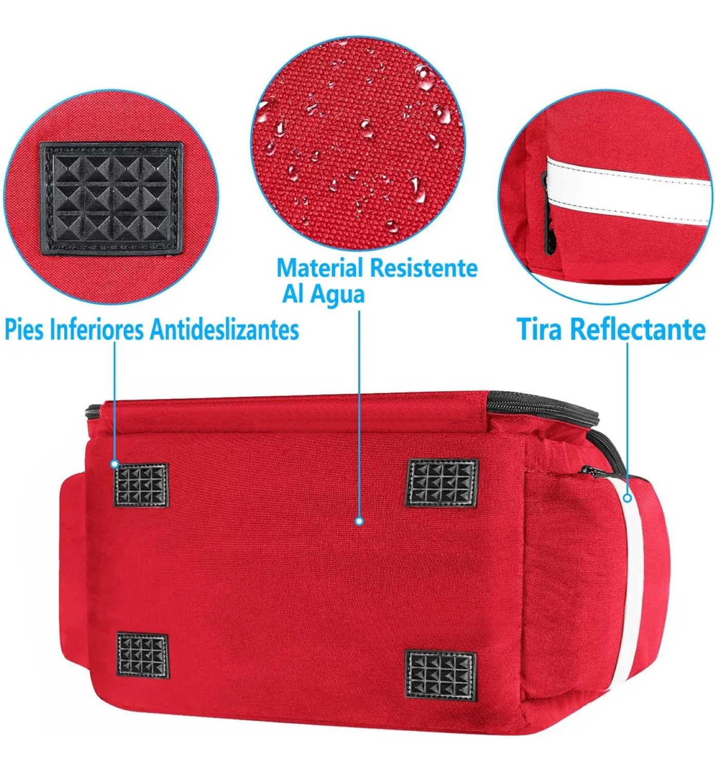 Botiquin De Primeros Auxilios Multi-Compartimentos Rojo Detalles Negro image number null