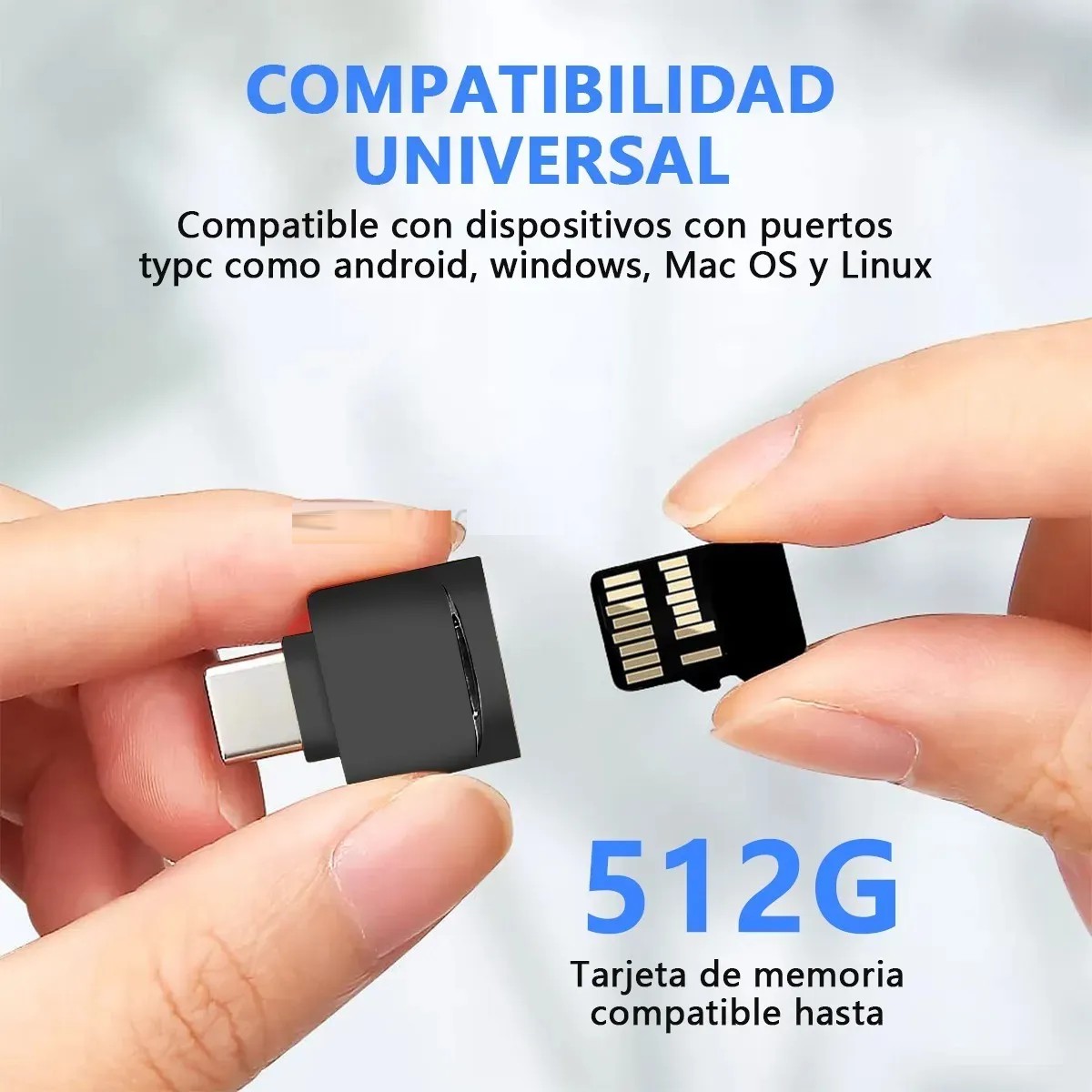 Lector Tarjetas Micro Sd Alta Velocidad Usb Tipo C 3.0 negro 2Pcs image number null