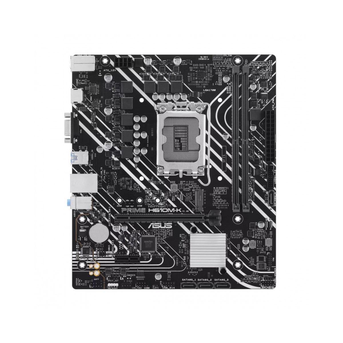 Tarjeta Madre ASUS PRIME H610M-K, Micro-ATX, LGA 1700, Intel H610, 96GB DDR5, HDMI para Intel image number null
