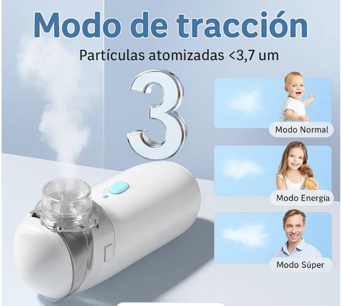 Nebulizador Ultras&oacute;nico Port&aacute;til Inhalador Modelo Transparente image number null