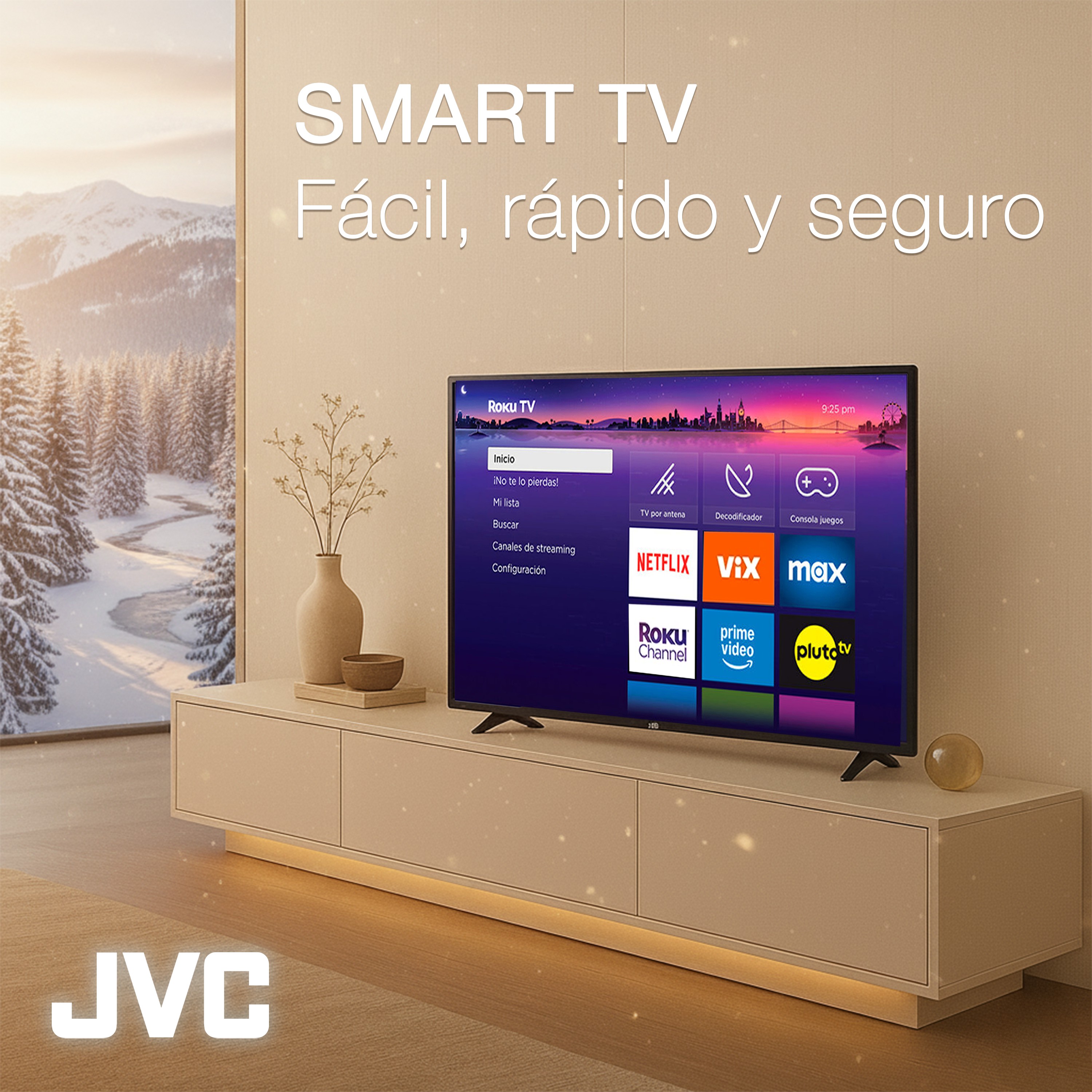 JVC Pantalla Smart TV 50 Pulgadas 4K UHD LED Frameless Roku TV Netflix YouTube Prime Video Modelo SI50URF image number null