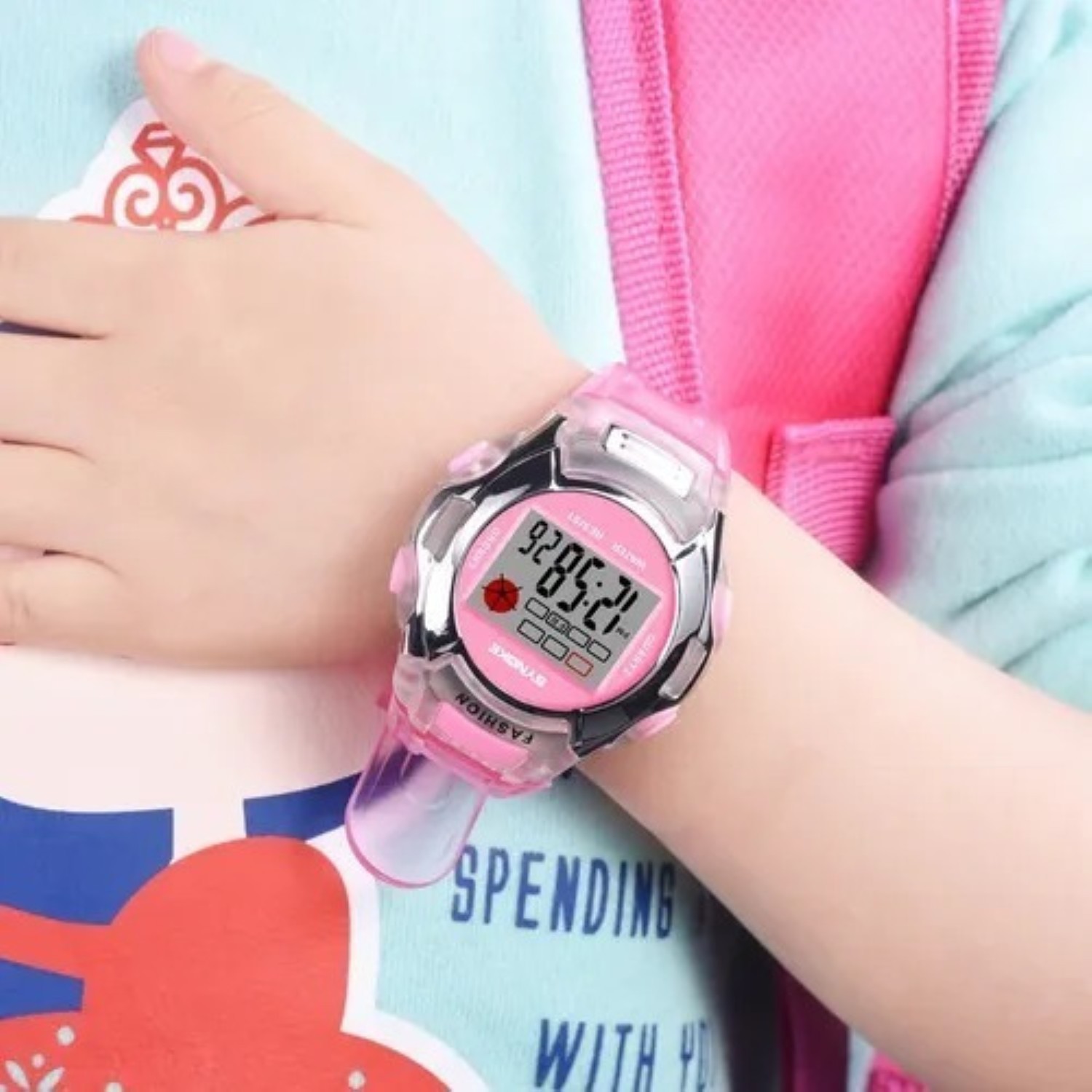 Reloj Infantil Led Ni&ntilde;a Cronometro Contra Agua ROSA image number null