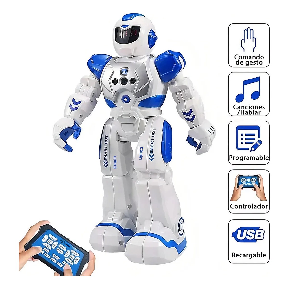 Cowin Robot Programable Azul RC Interactivo Control Remoto y Gestos image number null