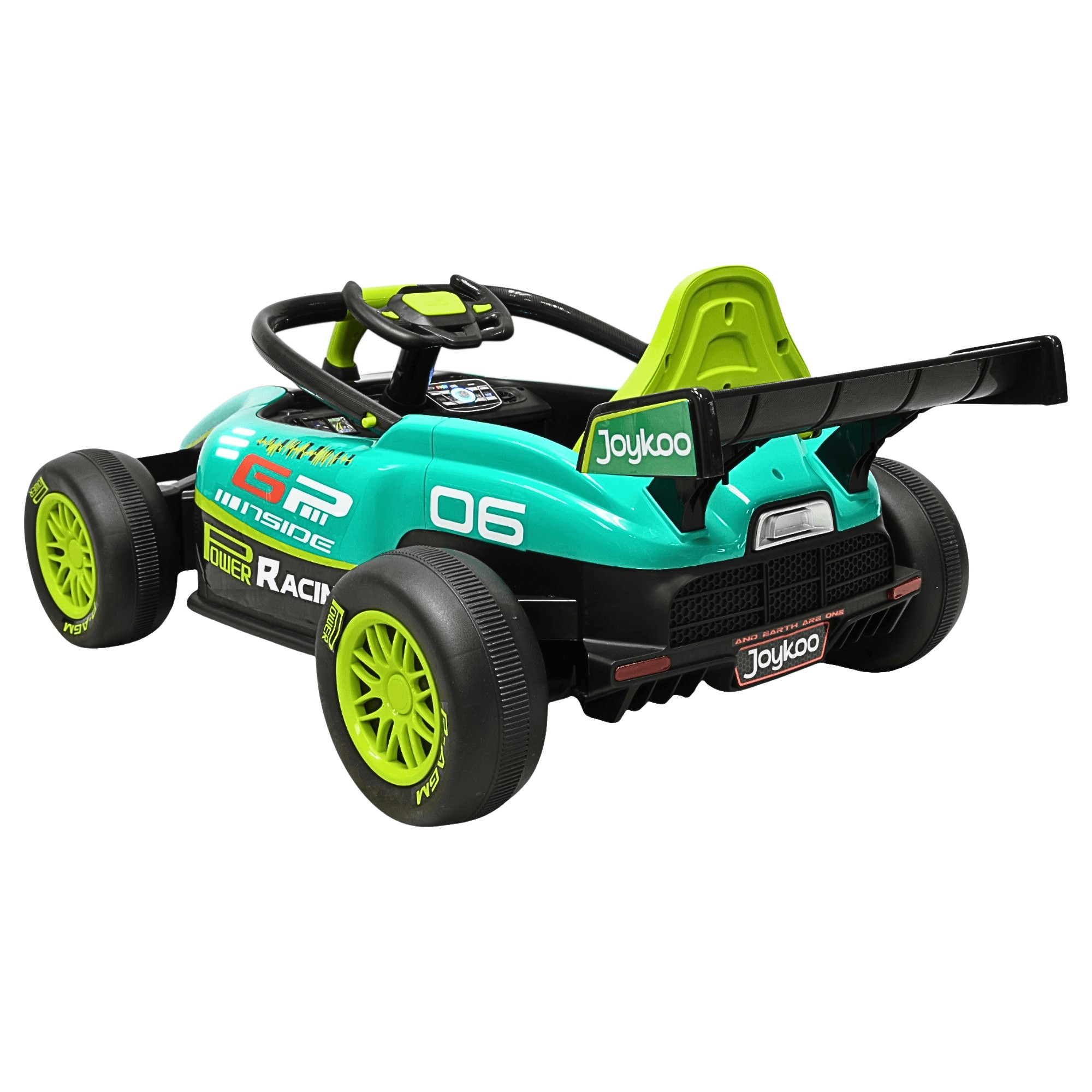 Montable Electrico para Ni&ntilde;os Carro de Carreras Bluetooth Control Remoto Bater&iacute;a 12v Apto a Partir de 3 A&ntilde;os - Verde image number null