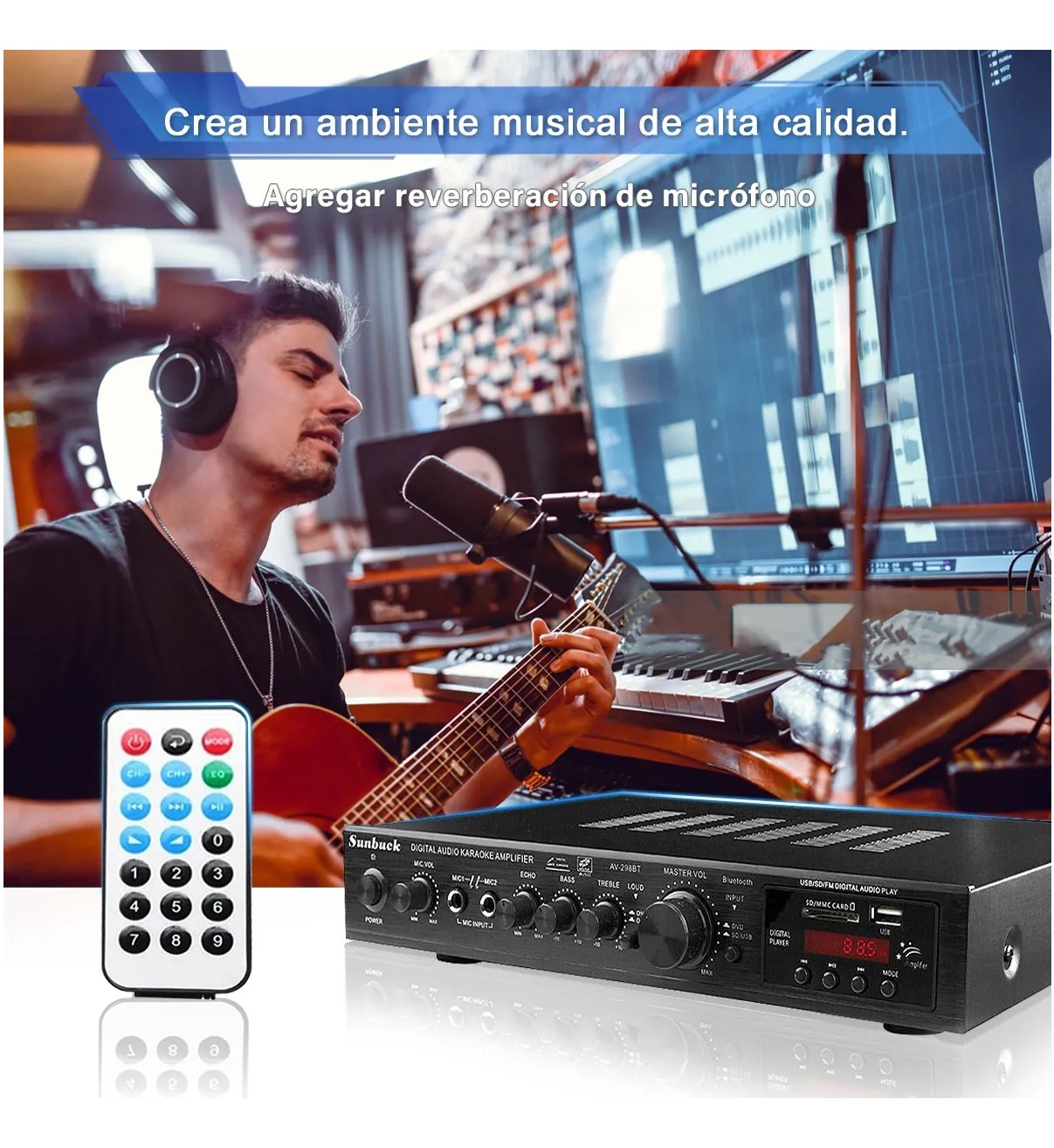 Amplificador De Audio Bluetooth Malubero Av-298bt 5.1 Estereo image number null