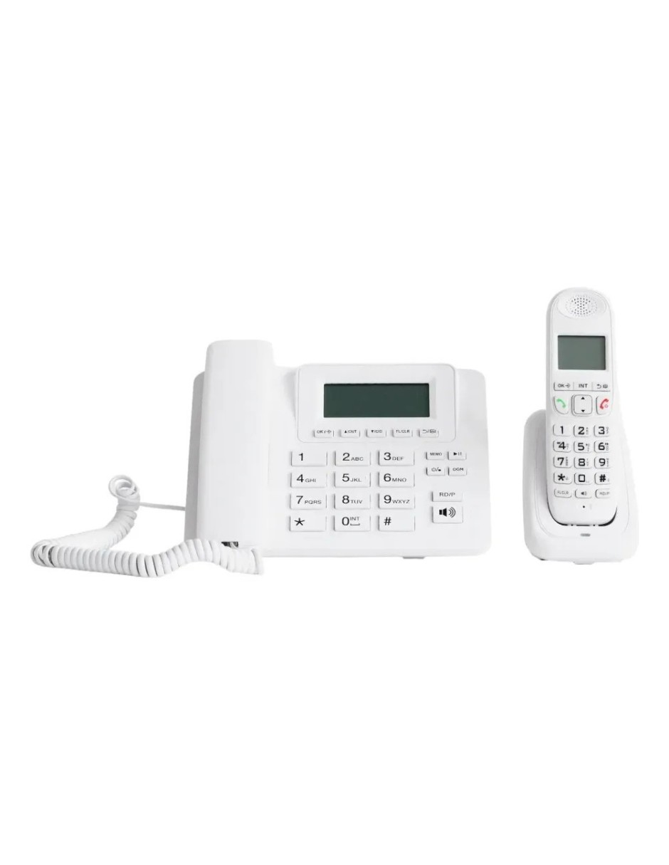 Set de Tel&eacute;fono Fijo + Inal&aacute;mbrico Blanco | Dise&ntilde;o Moderno y Funcionalidad Completa image number null
