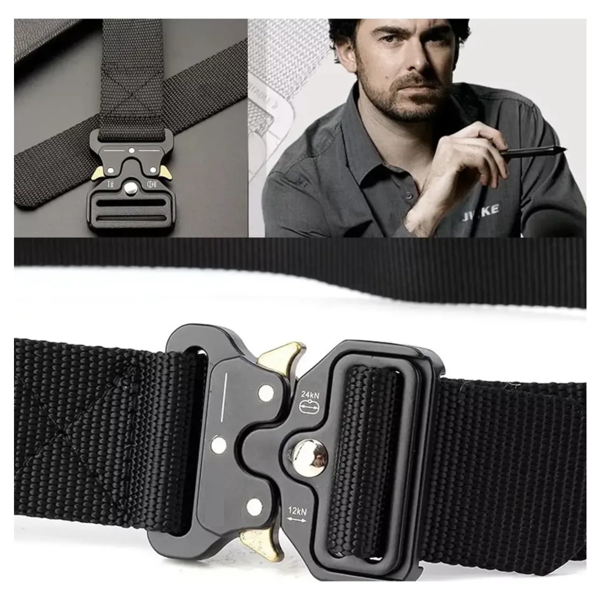Cinturones Ajustables Moda Calidad Cinto Militar 4 Piezas image number null