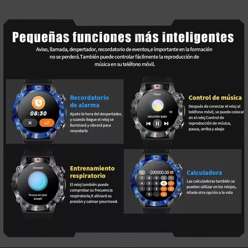 Reloj Inteligente T&aacute;ctico For Hombres (responder/llamar) image number null