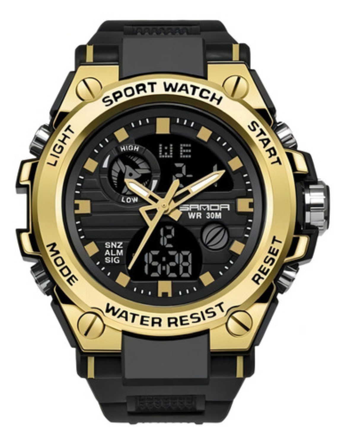Reloj De Pulsera T&aacute;ctico Militar Impermeable Para Hombre Negro Total image number null