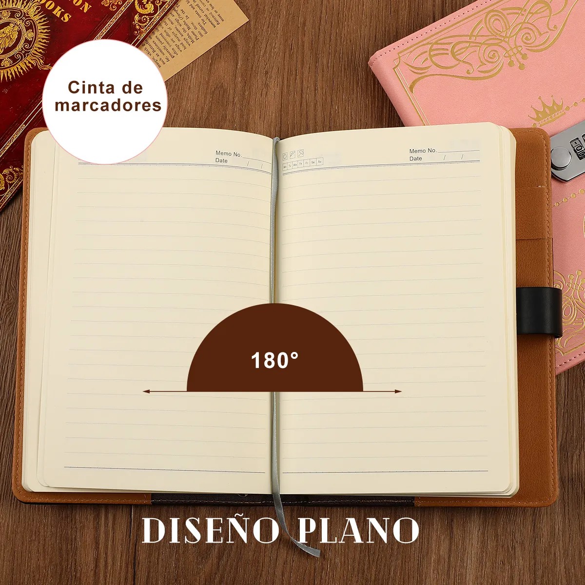Agenda De Cuero Con Candado Diario Personal 150 Hojas +calco Negro image number null