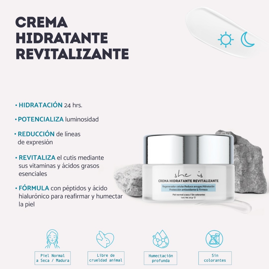 Set Facial Antiedad (Serum &Aacute;cido Hialur&oacute;nico + Crema Revitalizante) She is skincare image number null