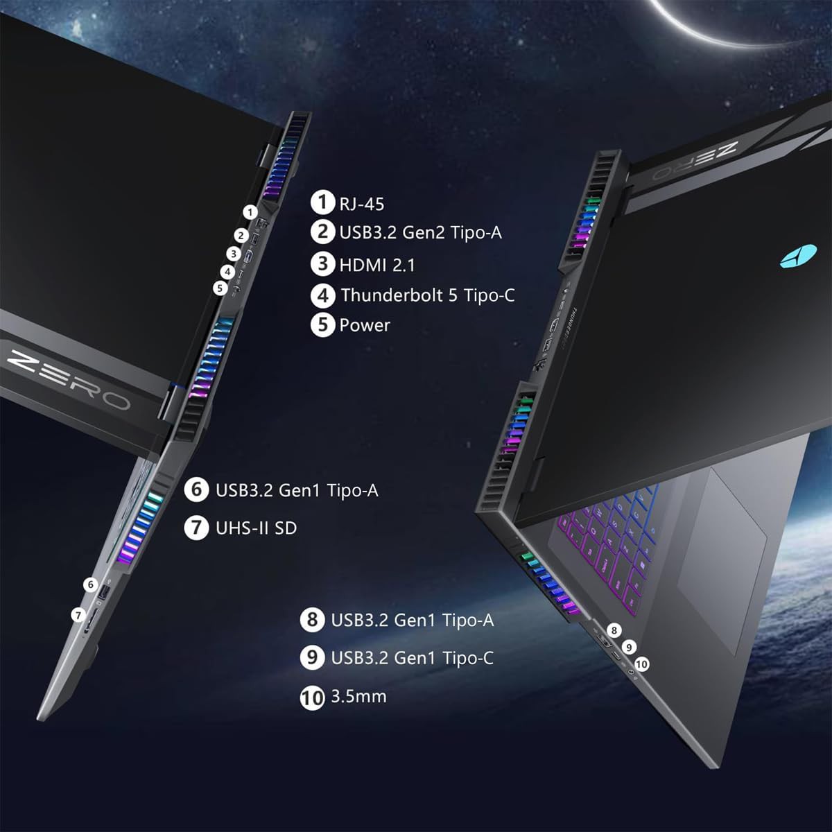 Laptop Gamer Thunderobot Zero 18 Pro 5070 Ti SSD de 18 pulgadas y 1 TB image number null