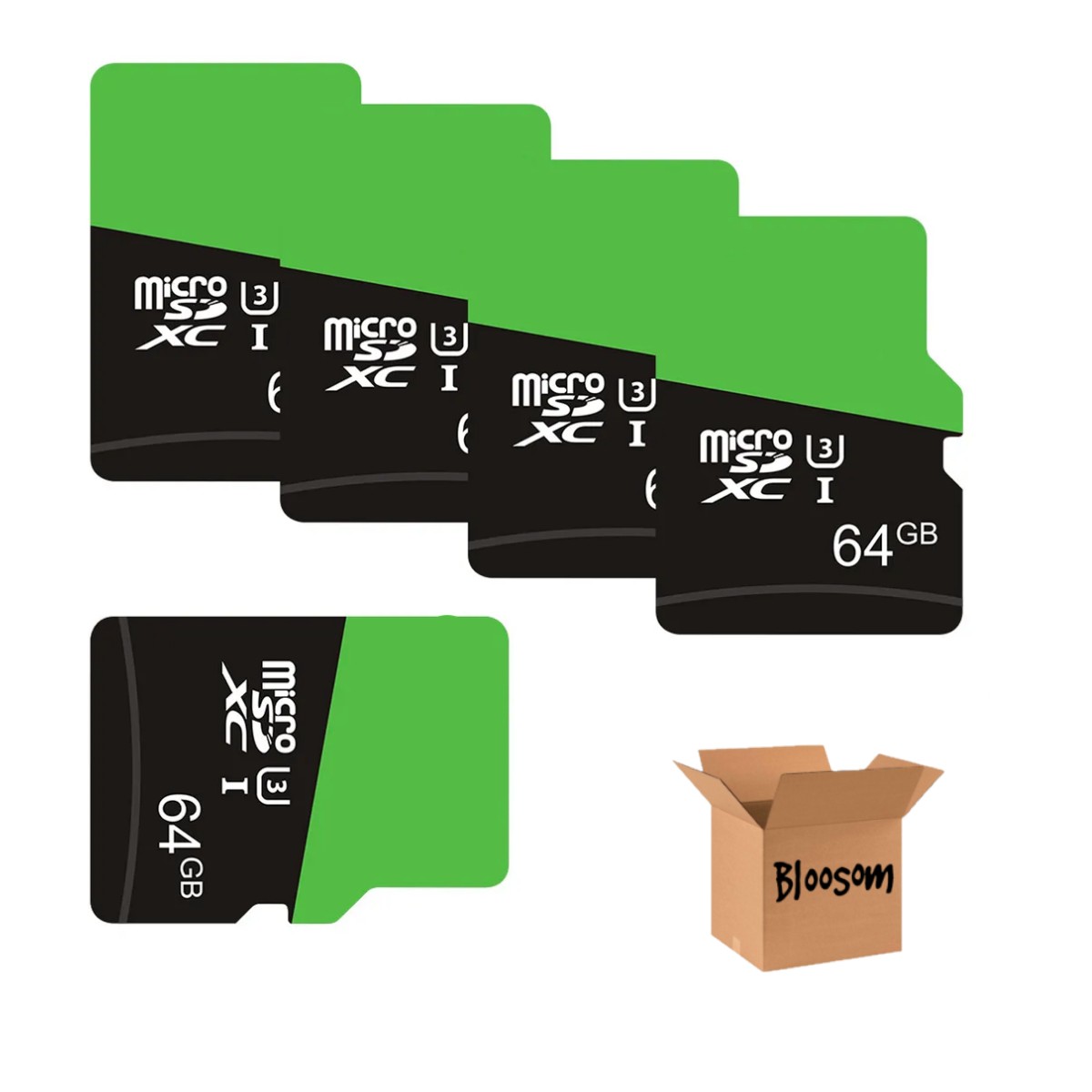 Kit De 5 Tarjeta De Memoria, De 64 Gb 5 Piezas Sd Card Negro image number null