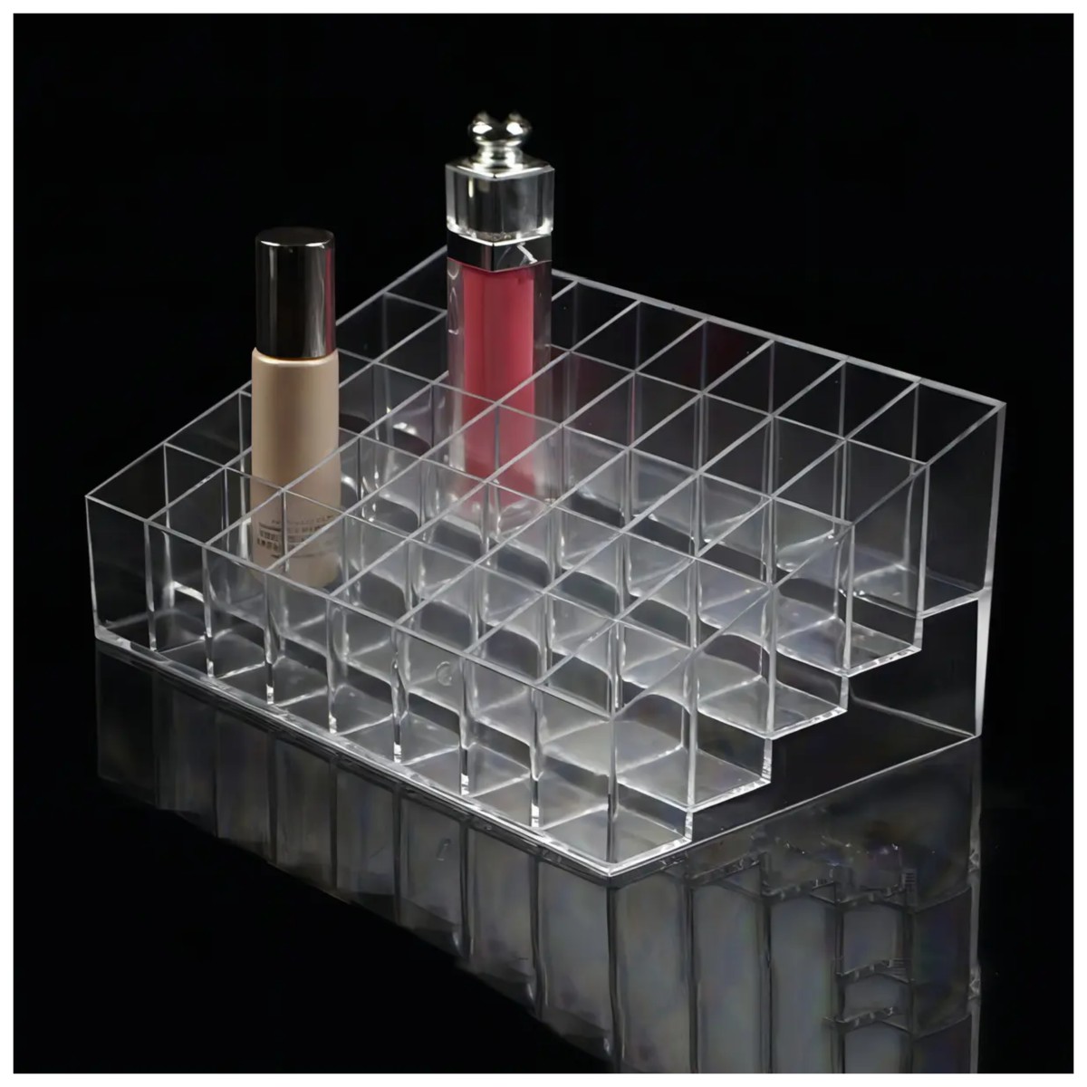 Organizador Para 40 Labiales Exhibidor Acr&iacute;lico Maquillaje Transparente image number null