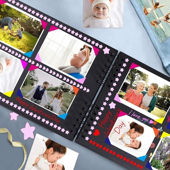 A &aacute;lbumes de memoria de bricolaje 40 p&aacute;ginas papel &Aacute;lbum de recortes para fotos A4 11.4x8.3 pulgadas regalo de beb&eacute; de aniversario de boda familiar Marca: WAGADA. image number null
