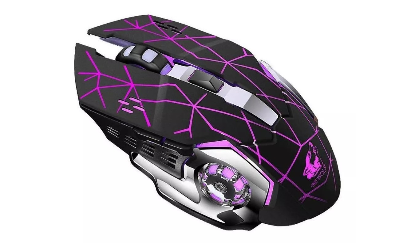 ML Mouse gamer de juego inal&aacute;mbrico recargable Free Wolf X8 star black. image number null