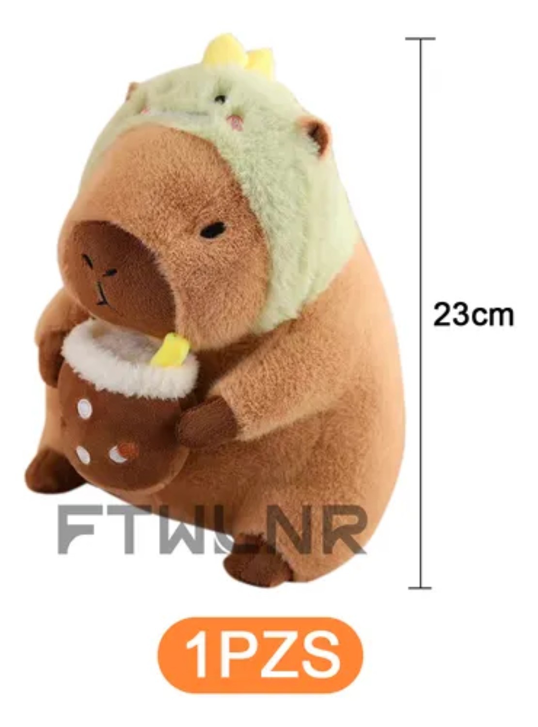 Peluche De Capibara Dinosaurio Cafe Verde image number null