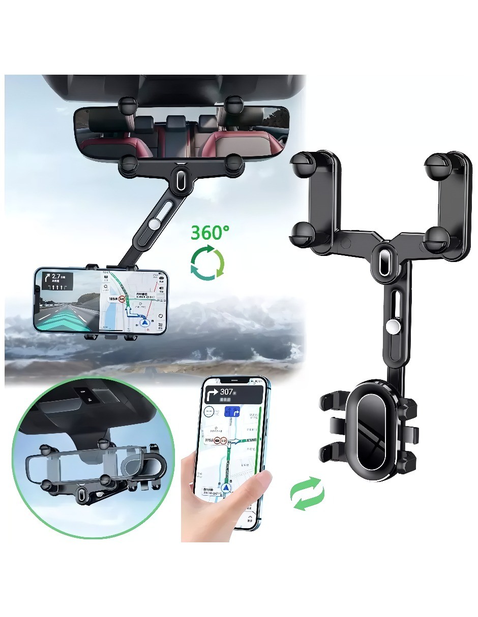 Soporte de Retrovisor Para Celular para Auto &ndash; Ajustable y Estable image number null
