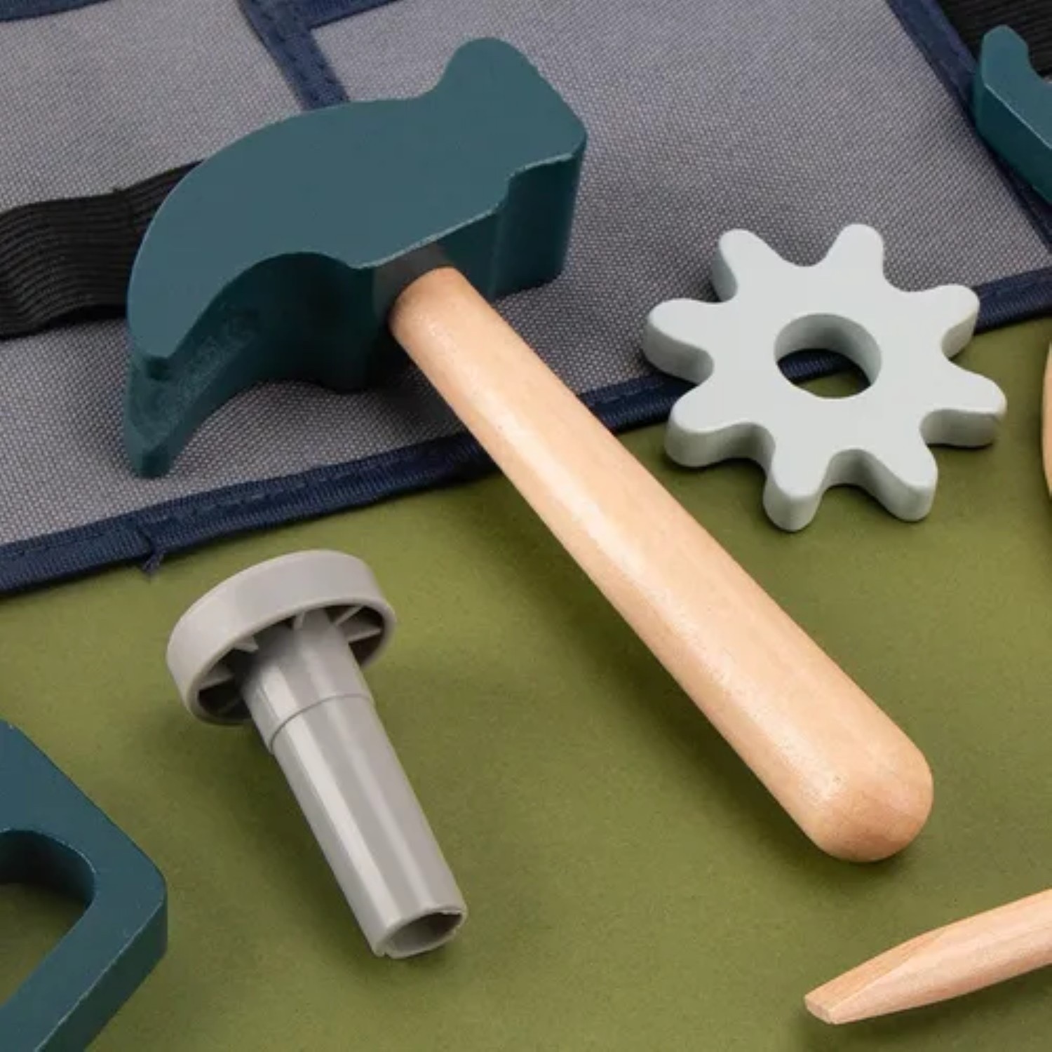 Juguetes De Madera Reparador Herramienta Azul image number null