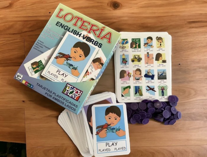 Juego De Loter&iacute;a De Verbos En Ingl&eacute;s Teach Play image number null