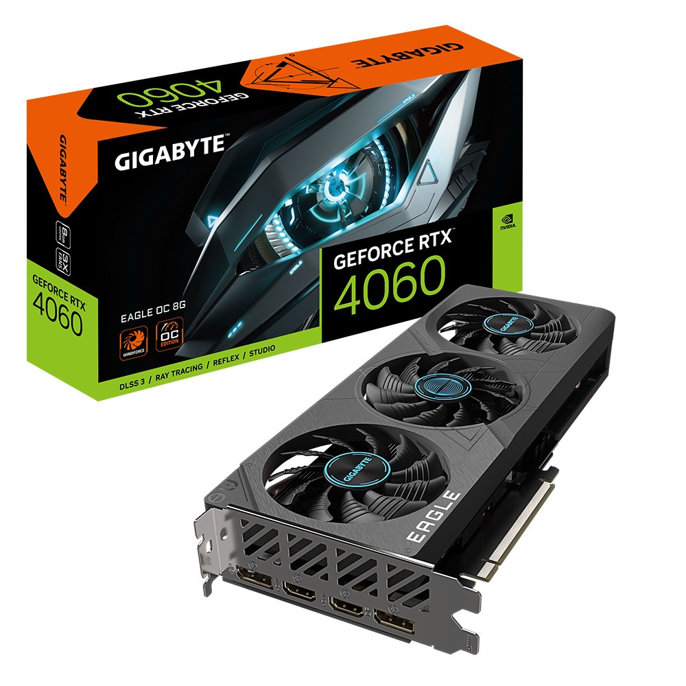 Tarjeta de Video Gigabyte NVIDIA GeForce RTX 4060 EAGLE OC, 8GB 128-bit GDDR6, PCI Express 4.0 image number null