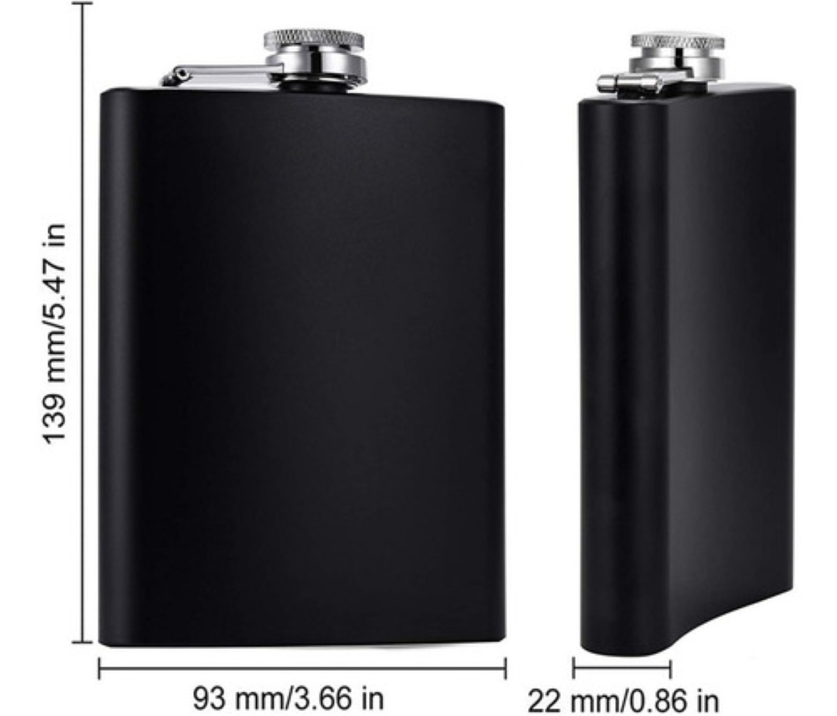 Botella Port&aacute;til Y Decantador De 8 Oz (236 Ml) Negro image number null