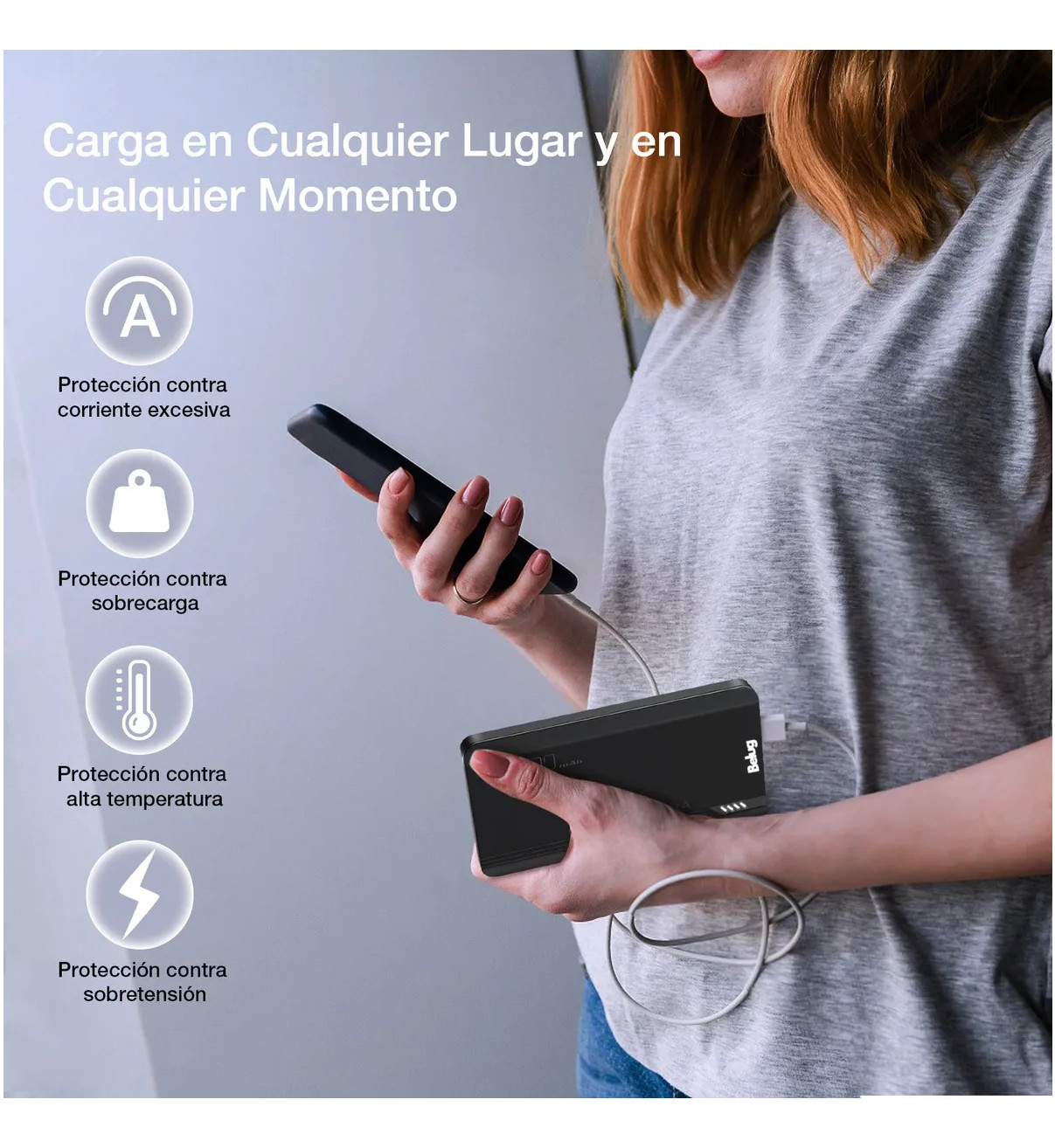 Power Bank Bater&iacute;a Port&aacute;til 10000mah 2.1a Belug Carga Bateria Portatil Con 2 Puertos image number null