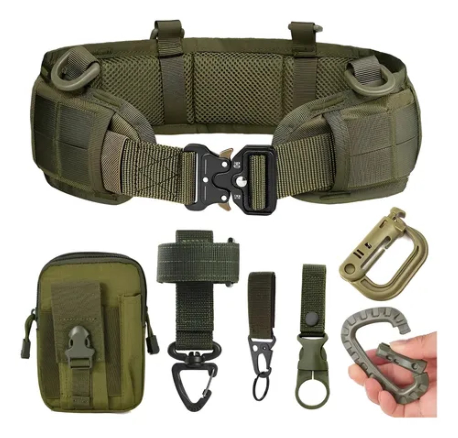 Cinturon Tactico Militar Ajustable Durable 125 Cm 8 pz Verde Militar image number null