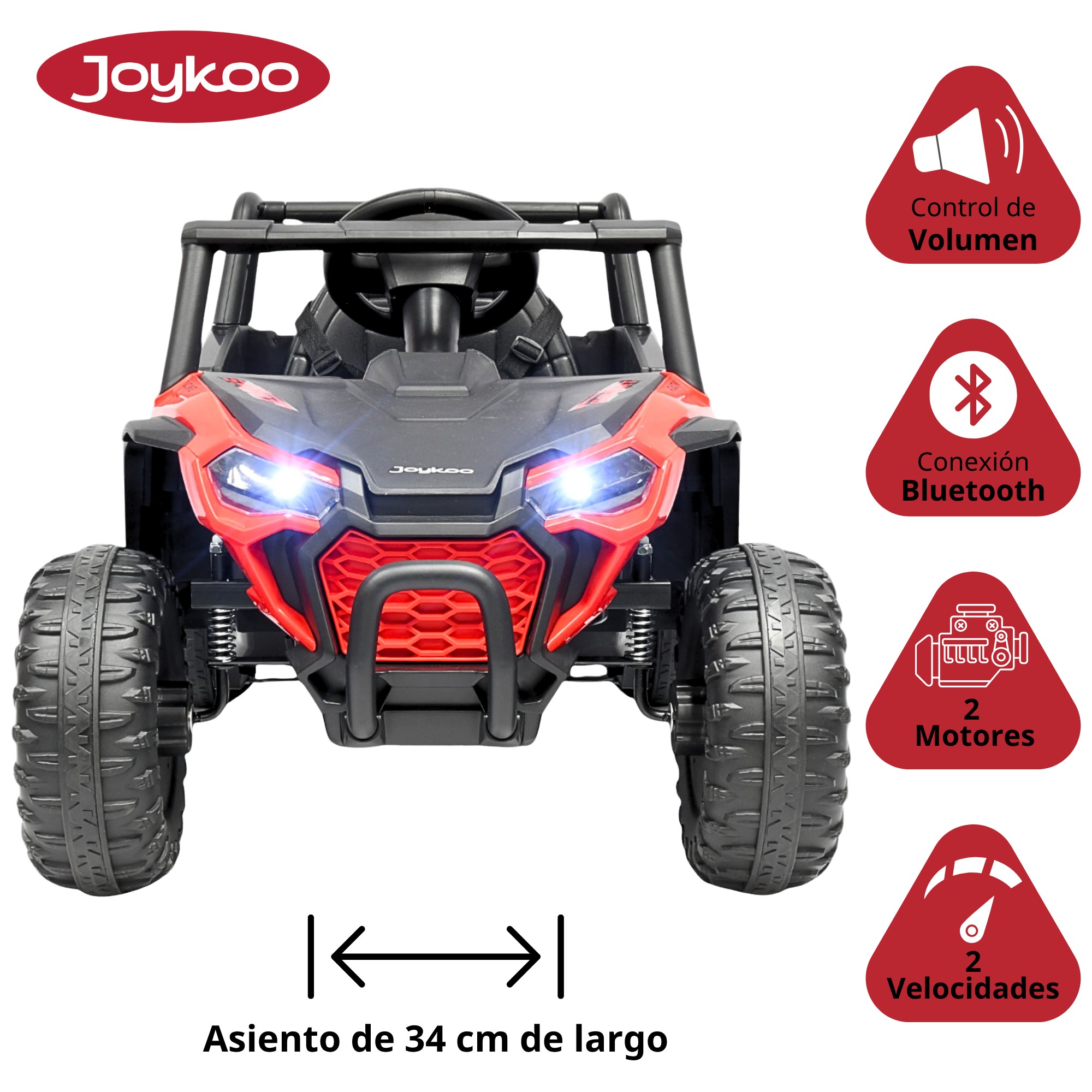 Montable Electrico para Ni&ntilde;os UVT-001 Luz y Sonido Control Remoto Conexi&oacute;n USB y Bluetooth 12v - Rojo image number null