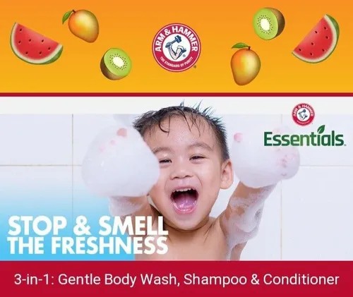 2 PACK - Jab&oacute;n 3 en 1 Arm & Hammer Essentials Kids Coco 665ml &ndash; Shampoo, Acondicionador y Body Wash Infantil image number null