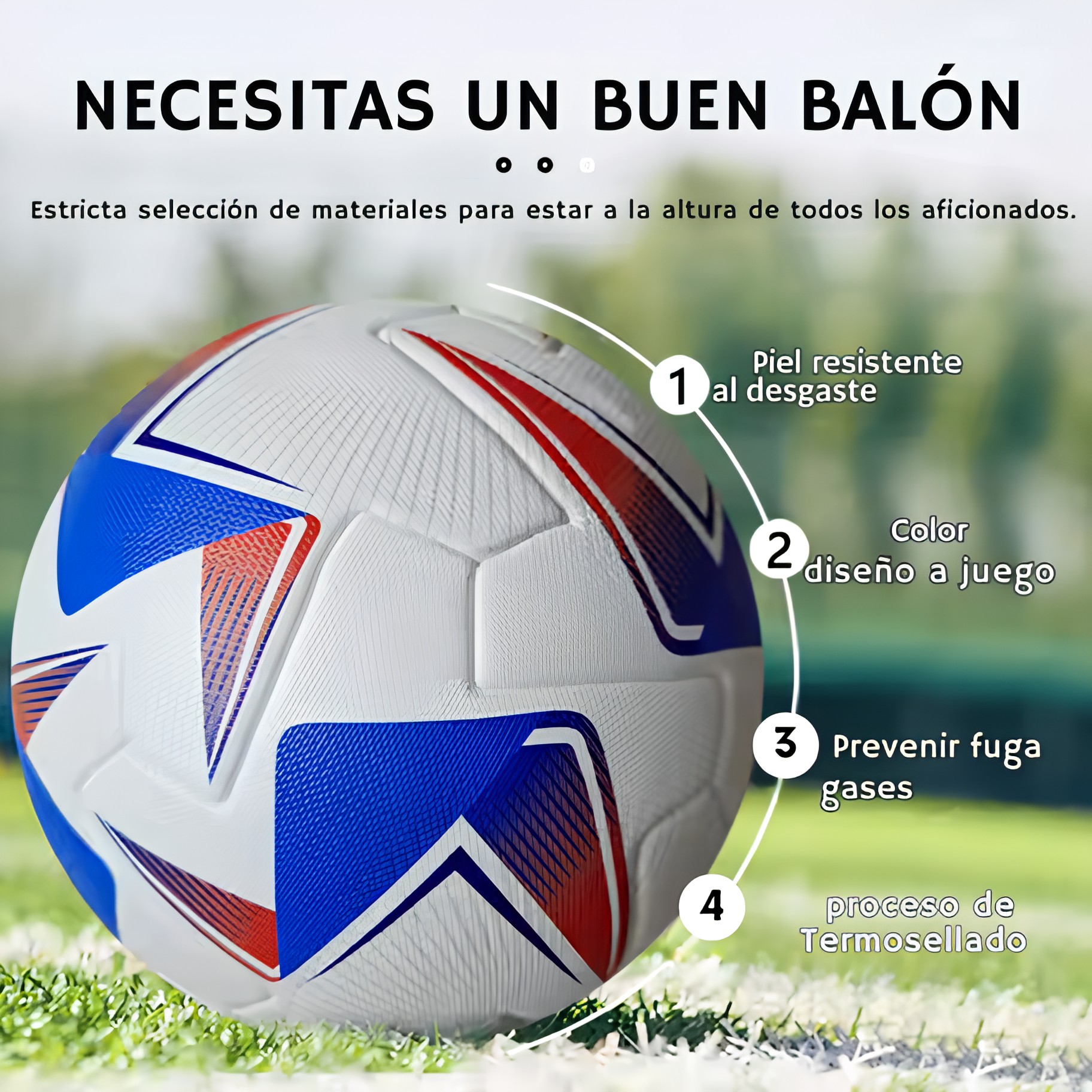 Bal&oacute;n de Futbol Soccer profesional No 5 Copa Am&eacute;rica Termosellado Color Blanco con Bomba de Aire Incluida image number null