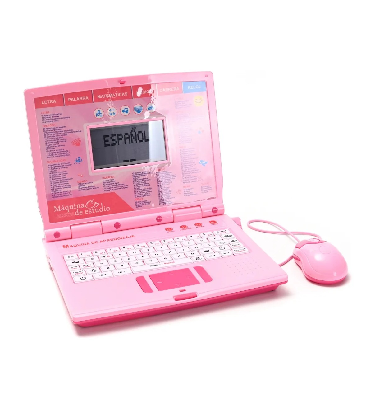 Computadora Laptop De Juguete De Espa&ntilde;ol Ingles Para Ni&ntilde;os Rosa Bloosom image number null