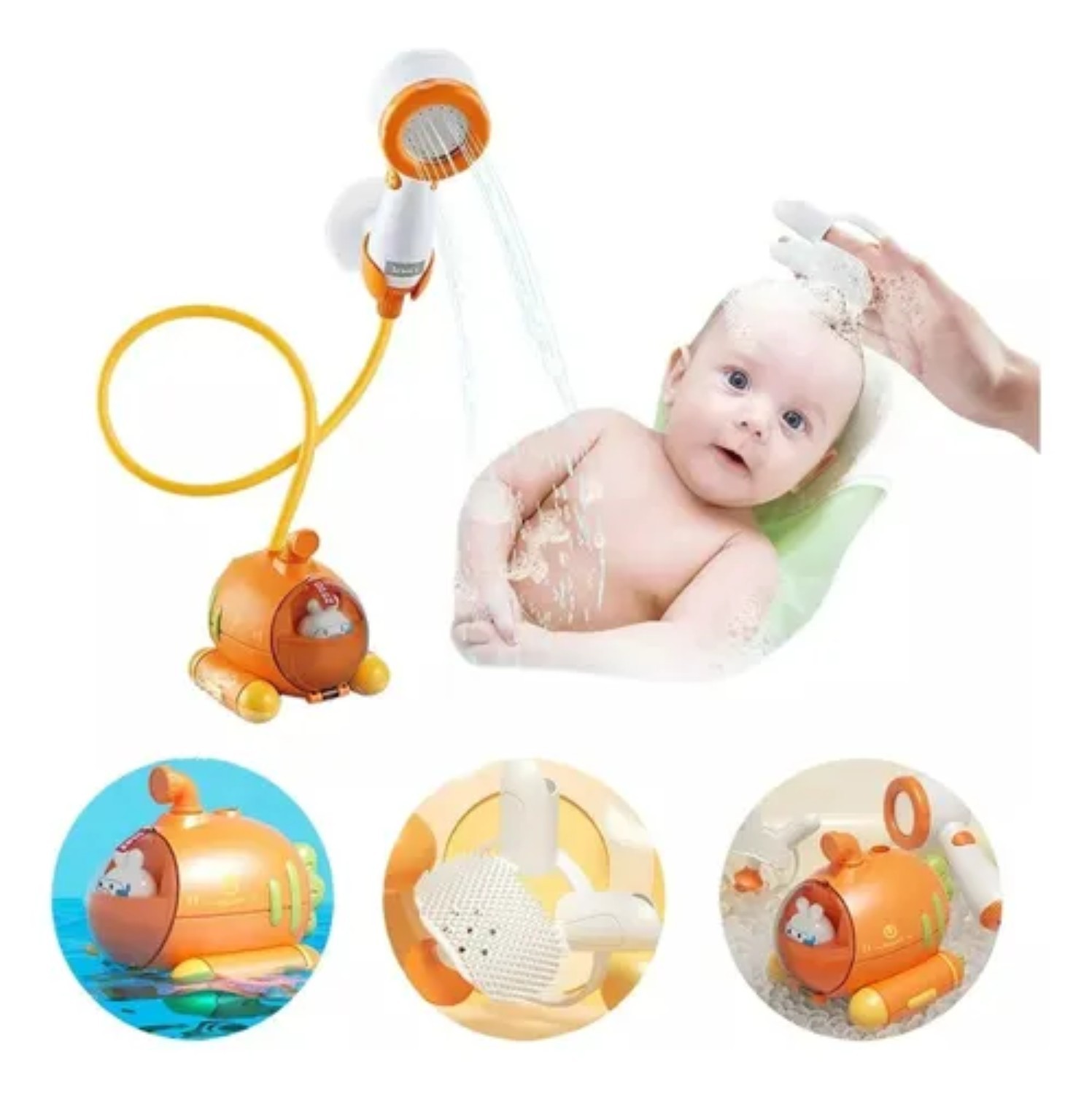 Juguete Regadera Ba&ntilde;o Bebes Naranja image number null
