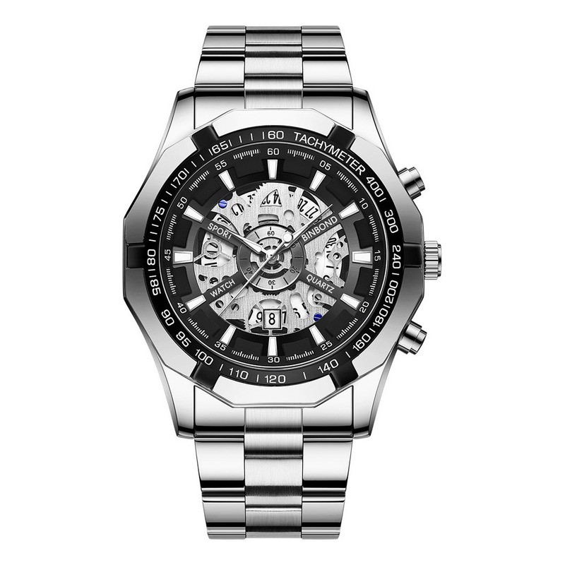 Reloj Autom&aacute;tico Esqueleto Acero Inoxid Impermeable Hombre image number null