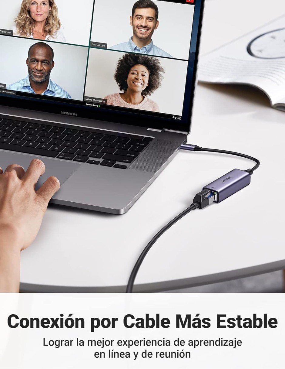 UGREEN Adaptador USB C a Ethernet, Gigabit 1000Mbps. image number null