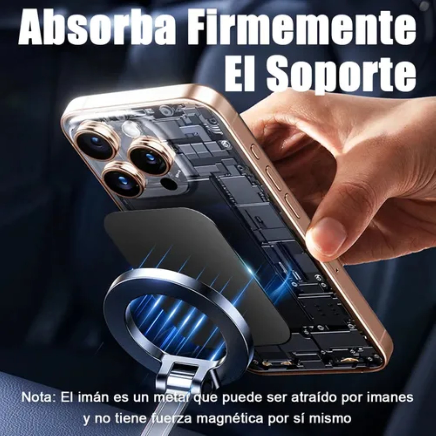 8 Placas De Metal, Para Soporte Magn&eacute;tico Auto Celular Im&aacute;n negro image number null